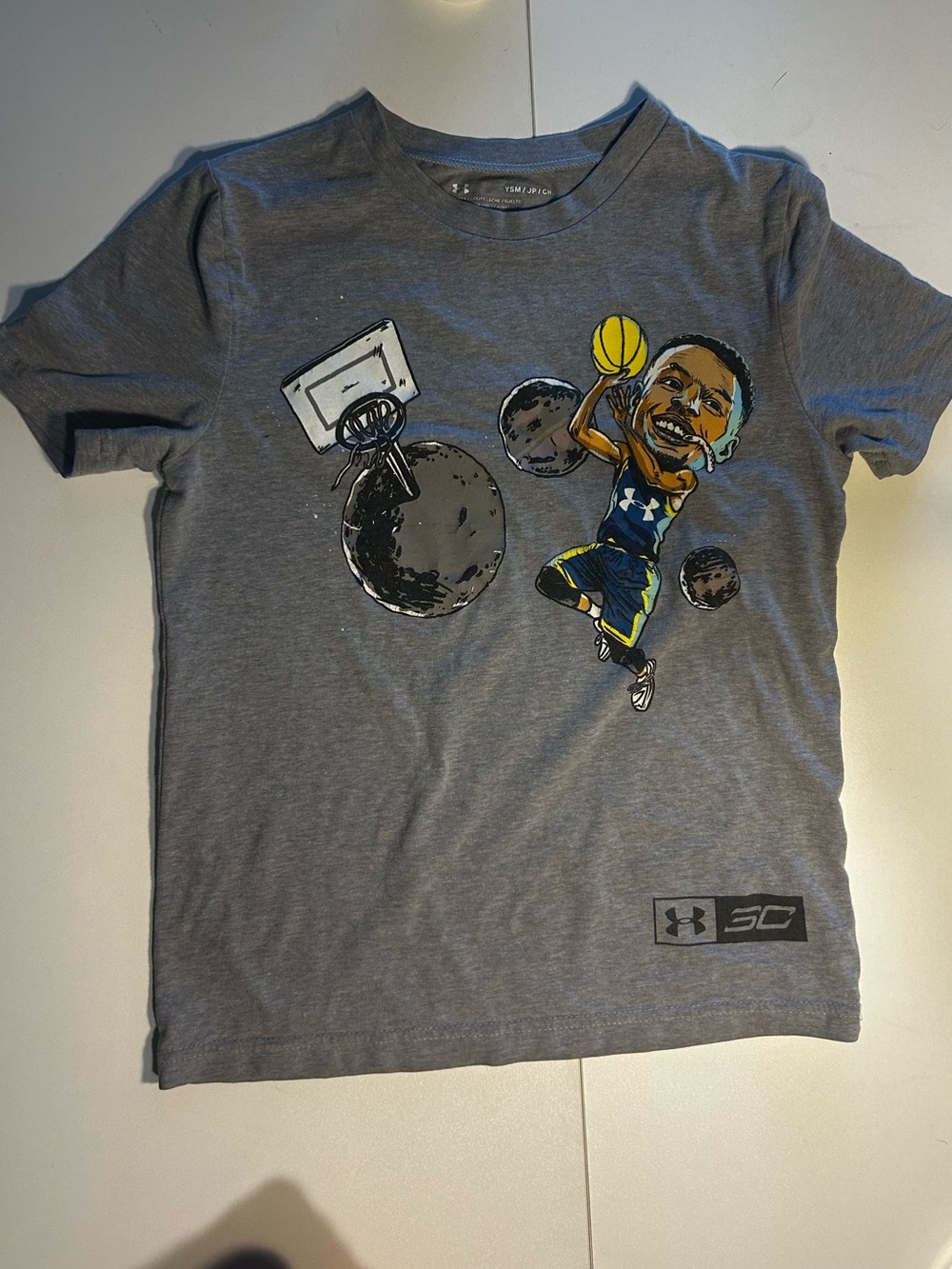 Under Armour Boys' Gray Basketball Graphic Tee